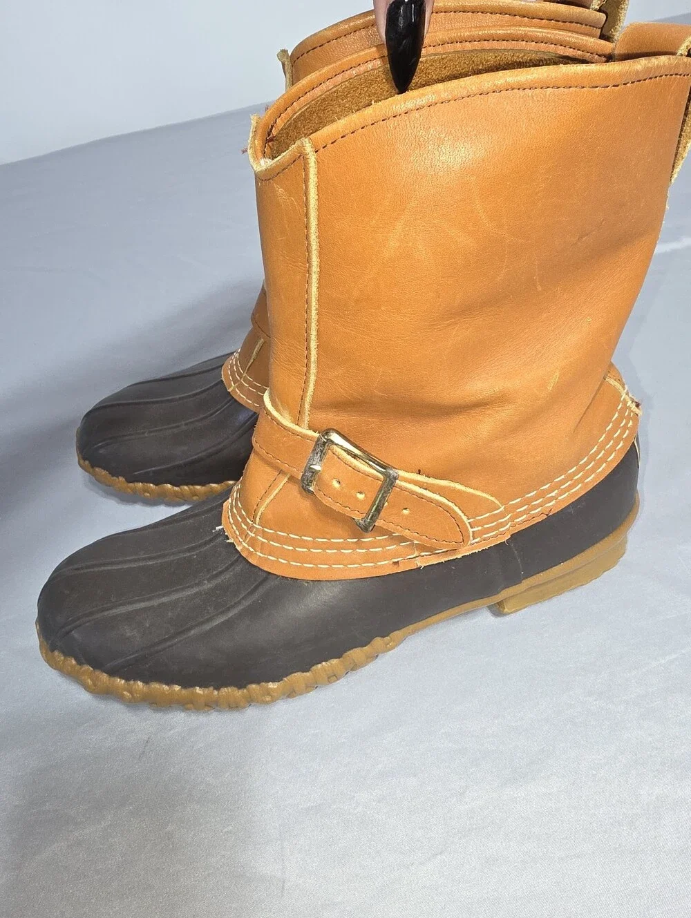 Vintage L.L.Bean Maine Hunting Duck Boots Men’s 8N Leather Buckle Strap